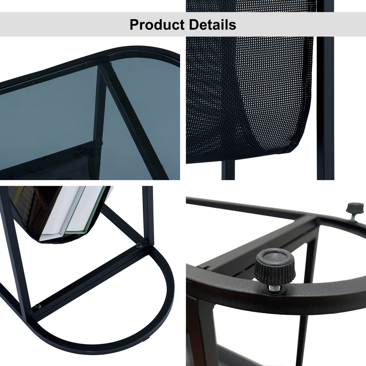 Oval Glass End Tables Set of 2