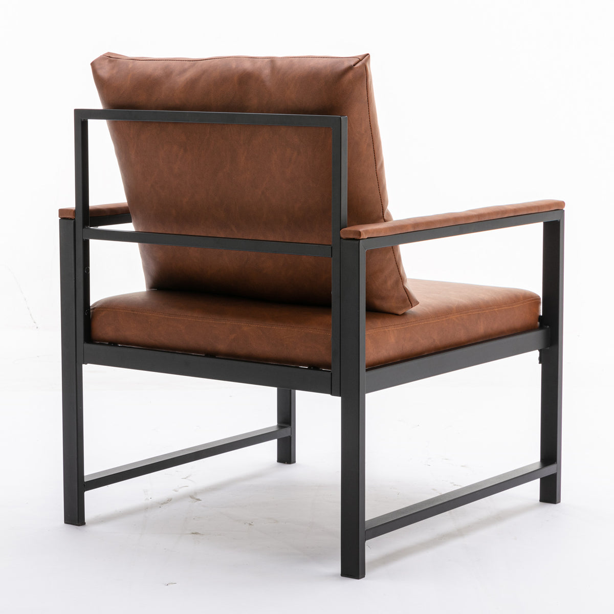 Faux Leather Accent Chair – Burnt Orange