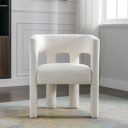Contemporary Accent Chair Beige Upholstery