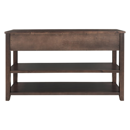 Retro Wood Console Table – Espresso Finish