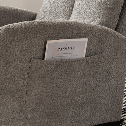 Accent Rocking Chair with Footrest Beige