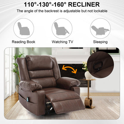 Breathable Leather Reclining Massage Chair Brown