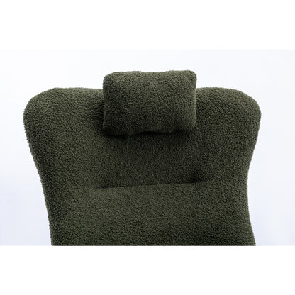 Plush Teddy Rocking Chair – Dark Green
