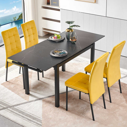 Black Ceramic Expandable Dining Table