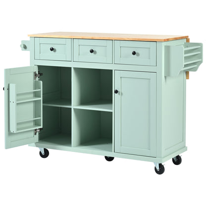 Kitchen Island Cart Mint Green