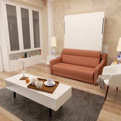 Full Sofa Bed with Drawers White