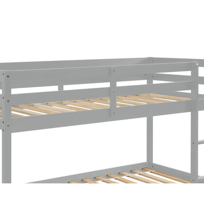 Twin Floor Bunk Bed Gray