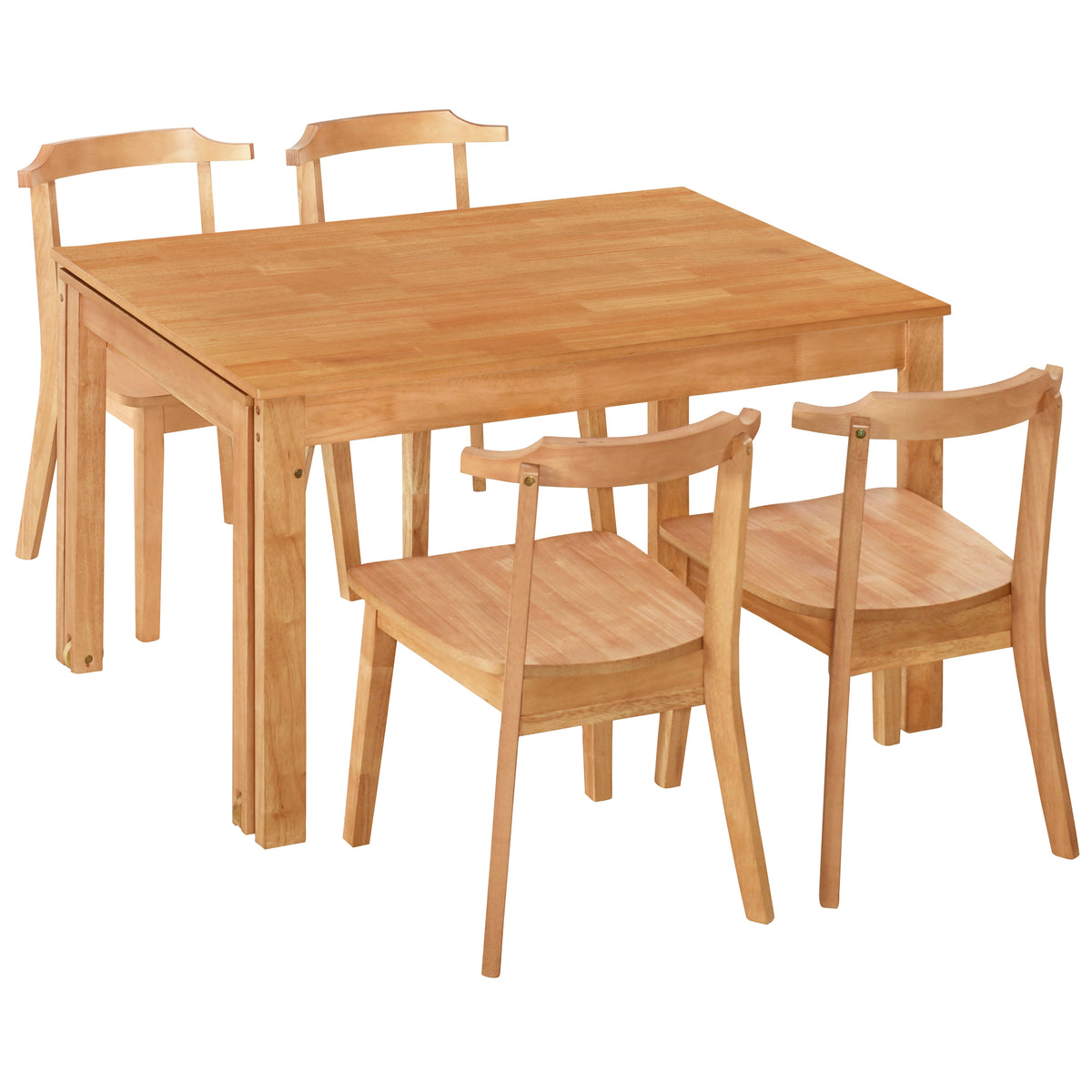 65” 5-Piece Dining Set – Natural Finish
