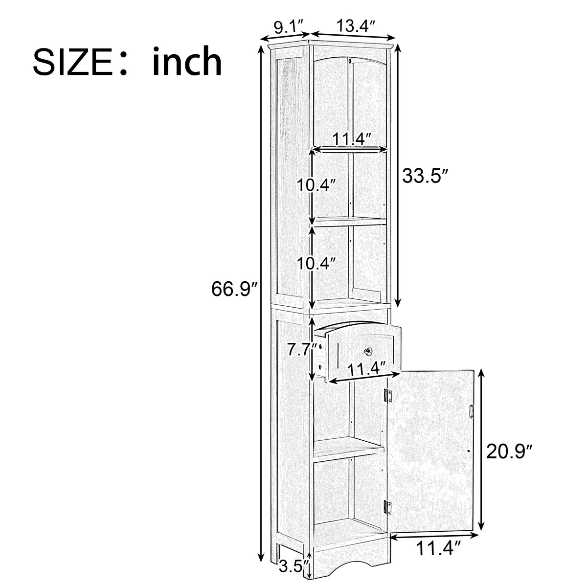 Freestanding Tall Bathroom Cabinet