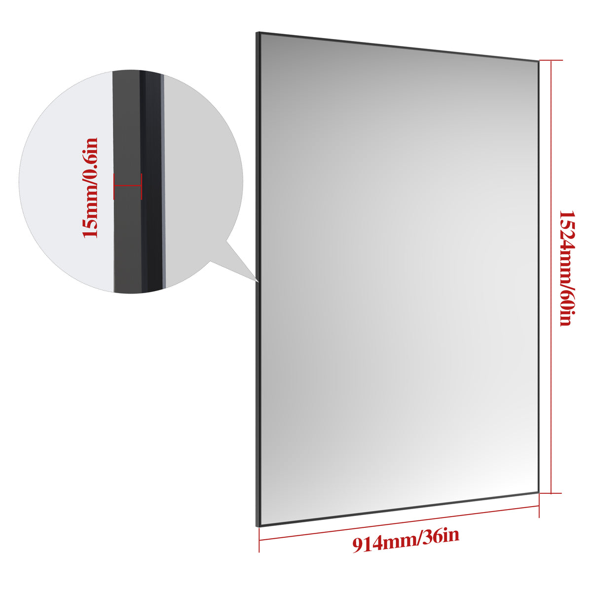 Oversized Black Frame Bathroom Mirror
