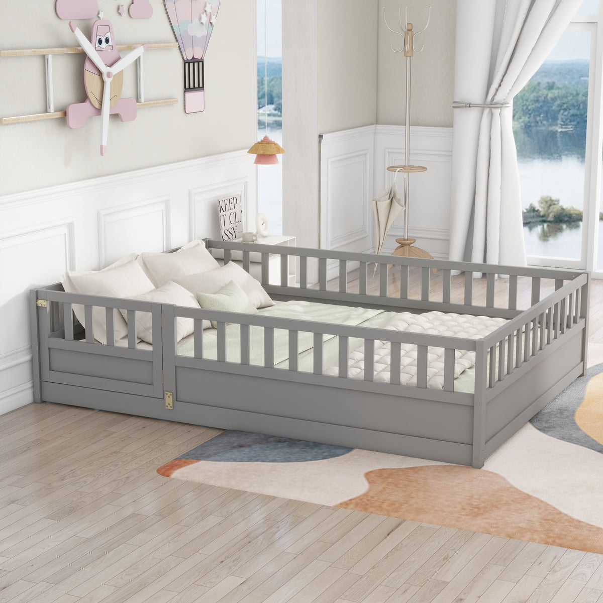 Montessori Floor Bed Gray