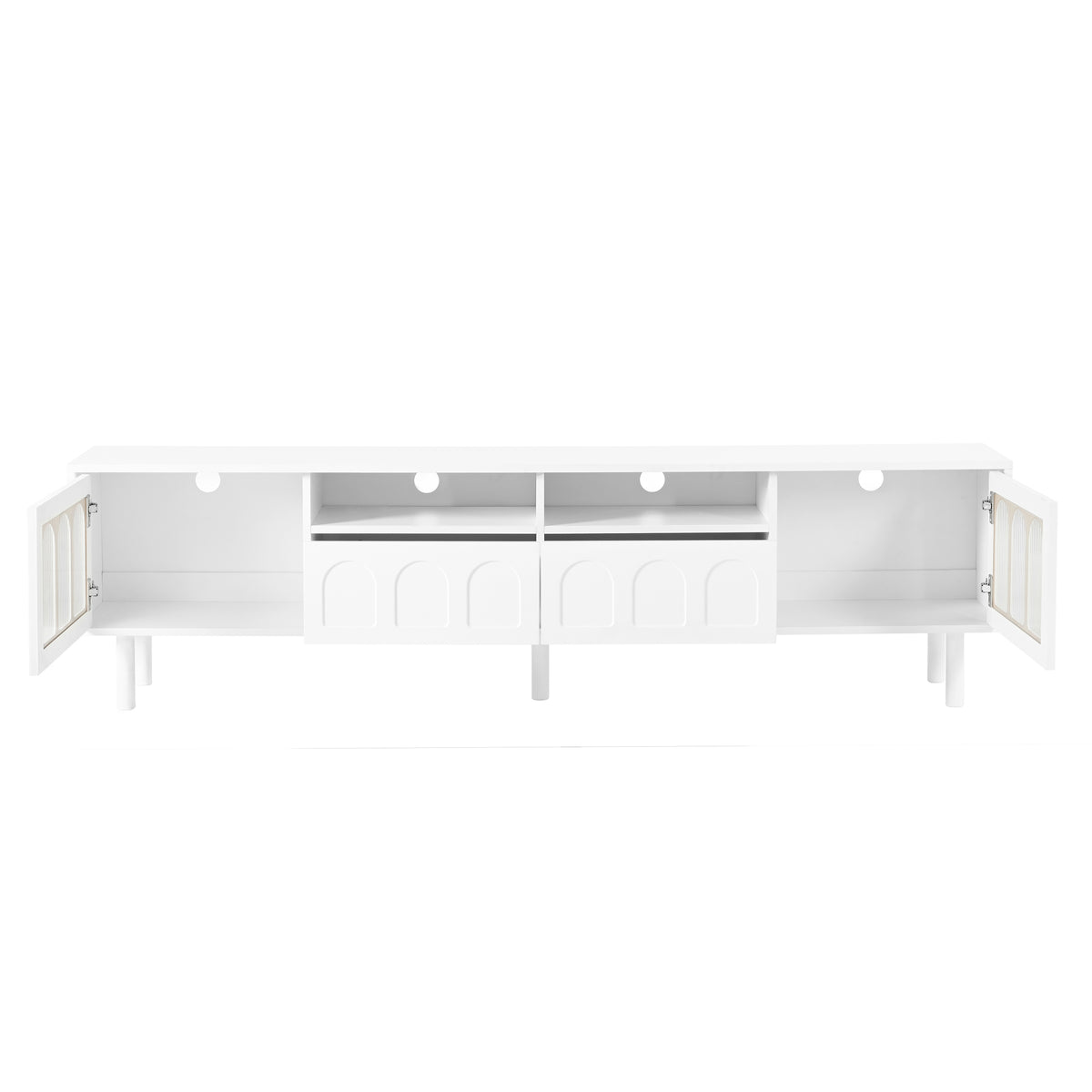 Cream Gloss LED TV Stand – 80”