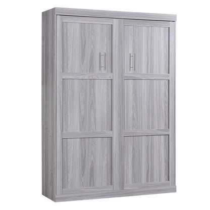 Full Murphy Bed Foldable Design Gray Finish