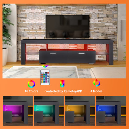 LED TV Stand with Storage White