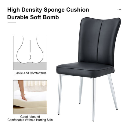 Modern Black Dining Chair Set (2 pcs)