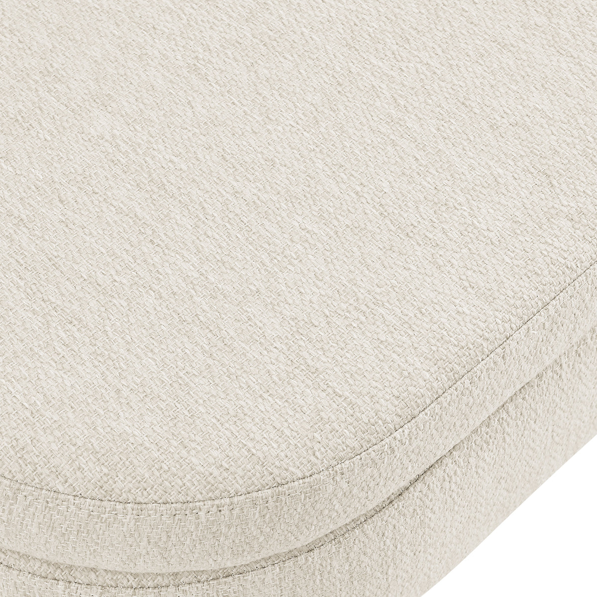 Oval Lift-Top Storage Ottoman – Beige