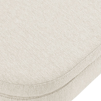 Oval Lift-Top Storage Ottoman – Beige