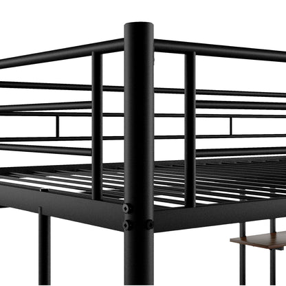 Loft Bed with Desk and Shelf Black
