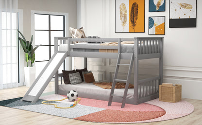 Twin Over Twin Bunk Bed Gray