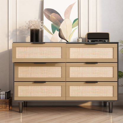 Rattan Dresser Black