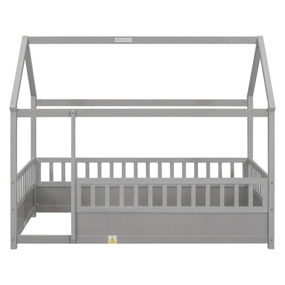 Twin Floor Bed Grey
