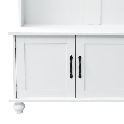 Modern Hall Tree with Drawers White