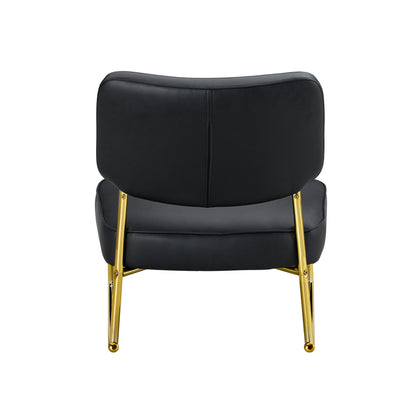 PU Leather Rocking Chair – Gold Metal Legs