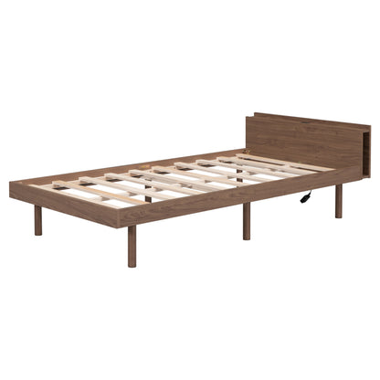 Modern Twin Platform Bed with USB Ports