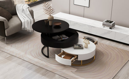 Lift-Top Coffee Tables with Drawers Black