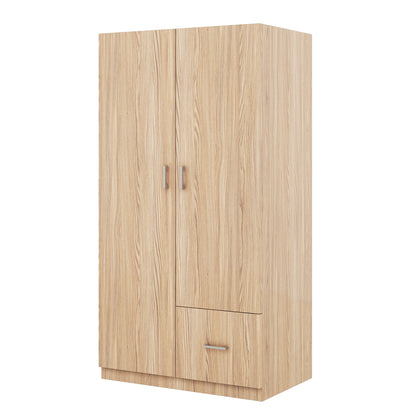 Wooden Double Wardrobe Natural Finish