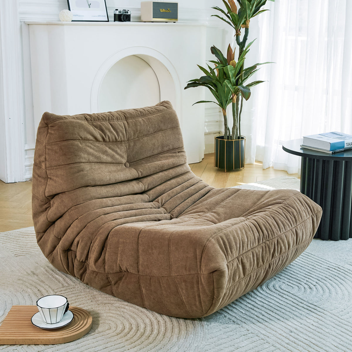 Floor Bean Bag Chair Gray
