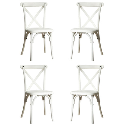 White Resin X-Back Dining Chair Set (4 pcs)