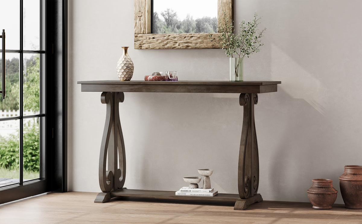 Walnut Farmhouse Console Table – 48”
