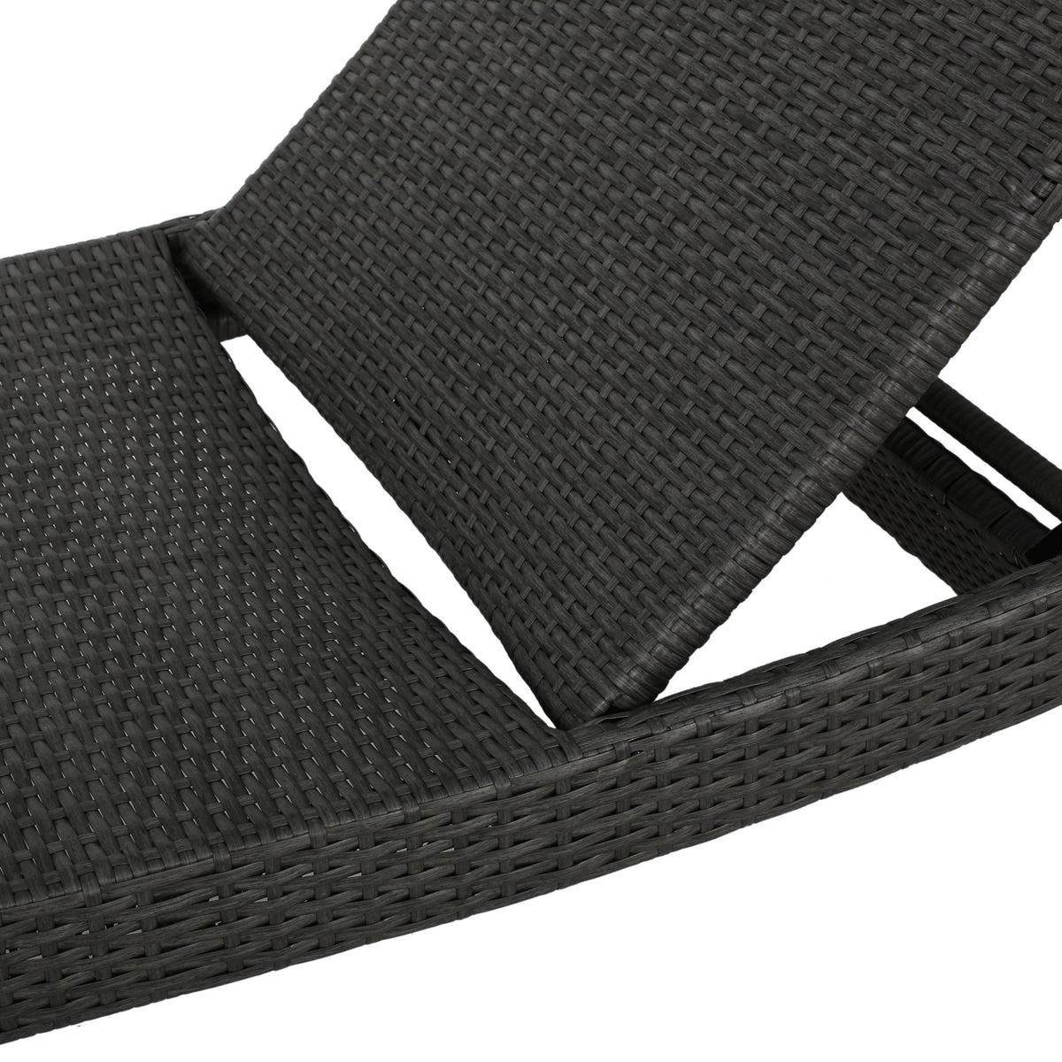 PE Wicker Chaise Lounge Gray