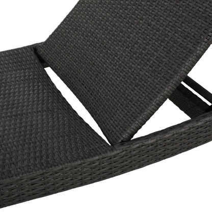 PE Wicker Chaise Lounge Gray