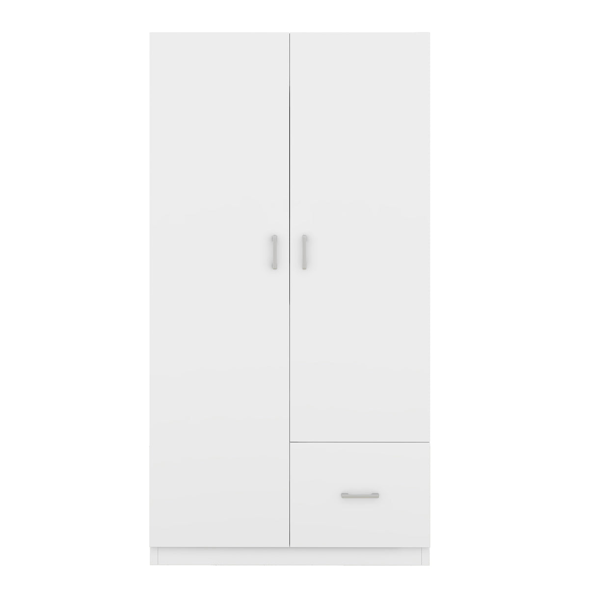 Double Wardrobe with Hanging Rod and Shelves White