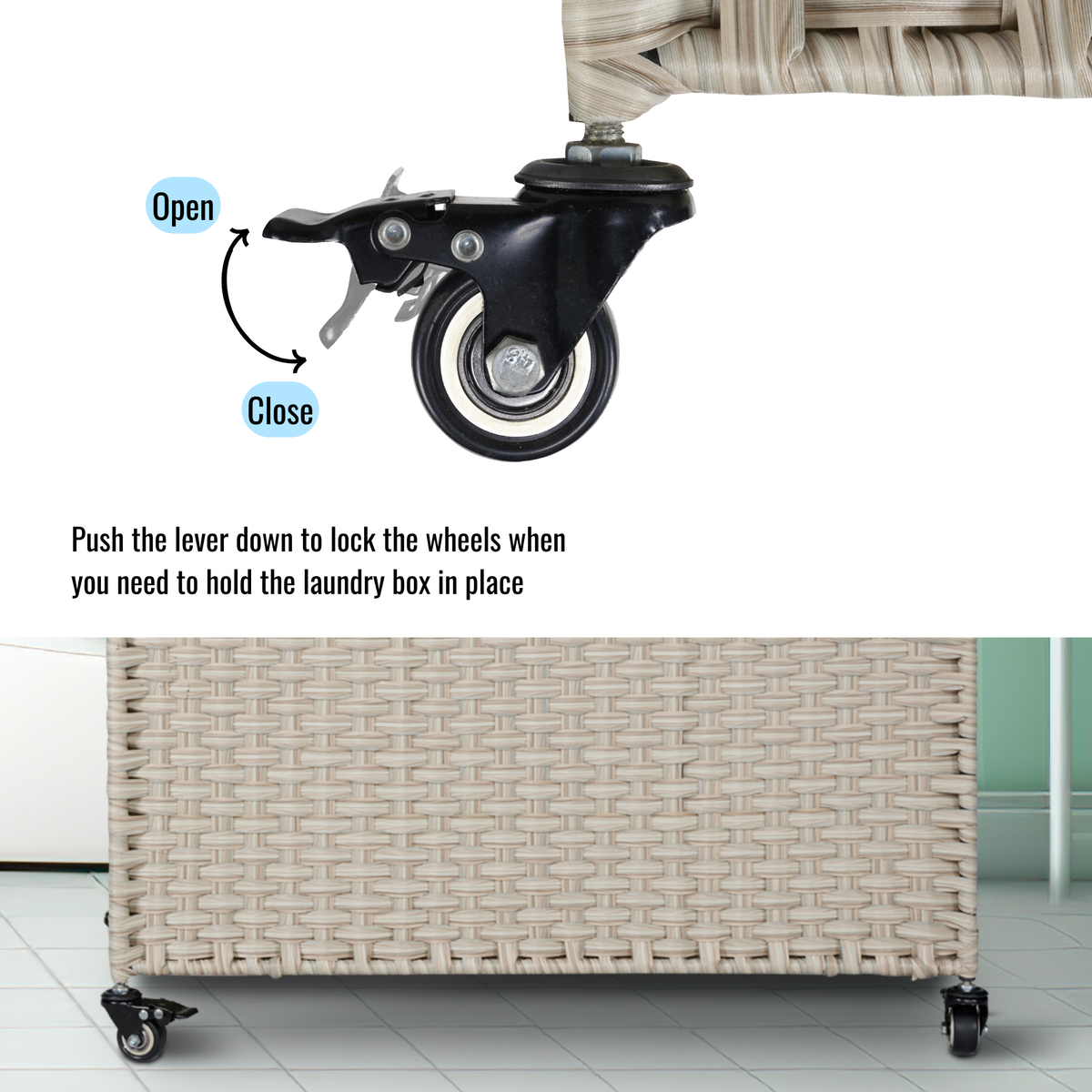 Grey Laundry Hamper with Lid and 2 Removable Bags