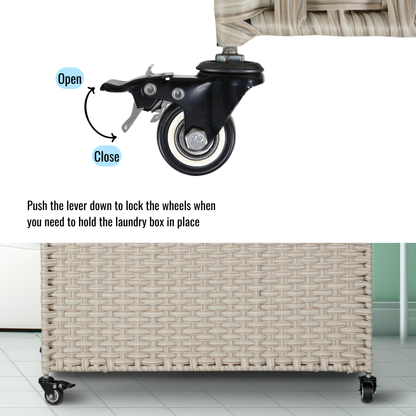 Grey Laundry Hamper with Lid and 2 Removable Bags