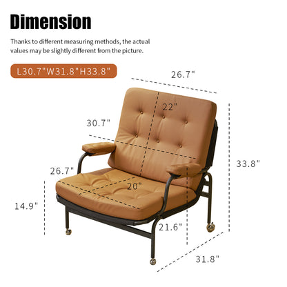 Modern Brown Leather Living Room Armchair