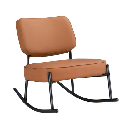 PU Leather Rocking Chair – Black Metal Legs
