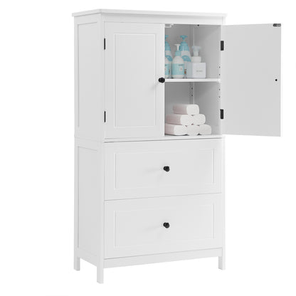 White Bathroom Storage Cabinet with Drawers