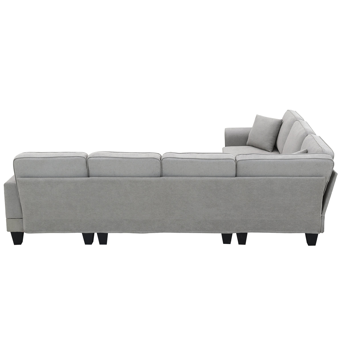 Modern U-Shape Sectional Sofa Light Gray