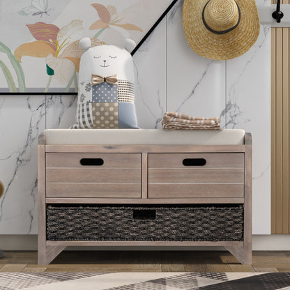 Storage Bench White Washed