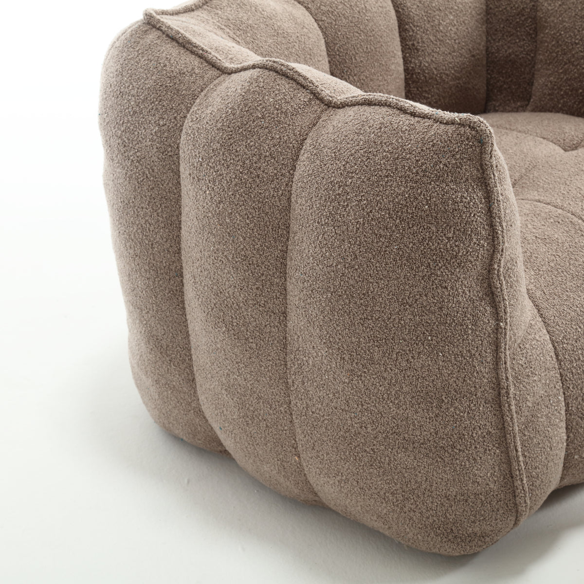 Soft Bean Bag Chair with Footstool Beige