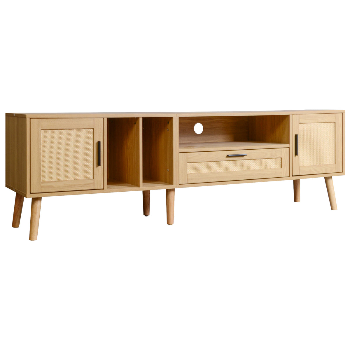 Rattan TV Console – Natural Brown