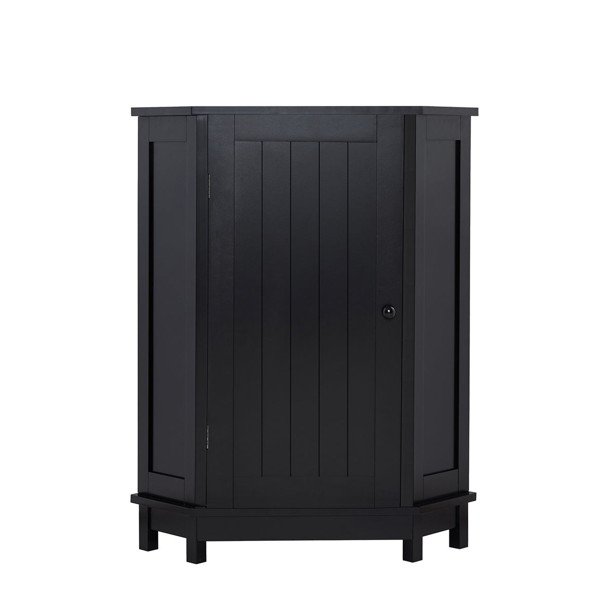Black Corner Bathroom Storage Cabinet Adjustable Shelves