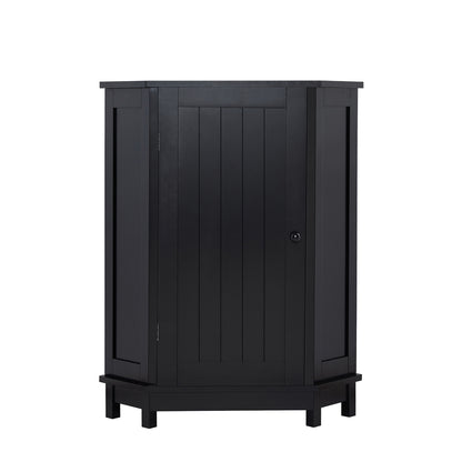 Black Corner Bathroom Storage Cabinet Adjustable Shelves