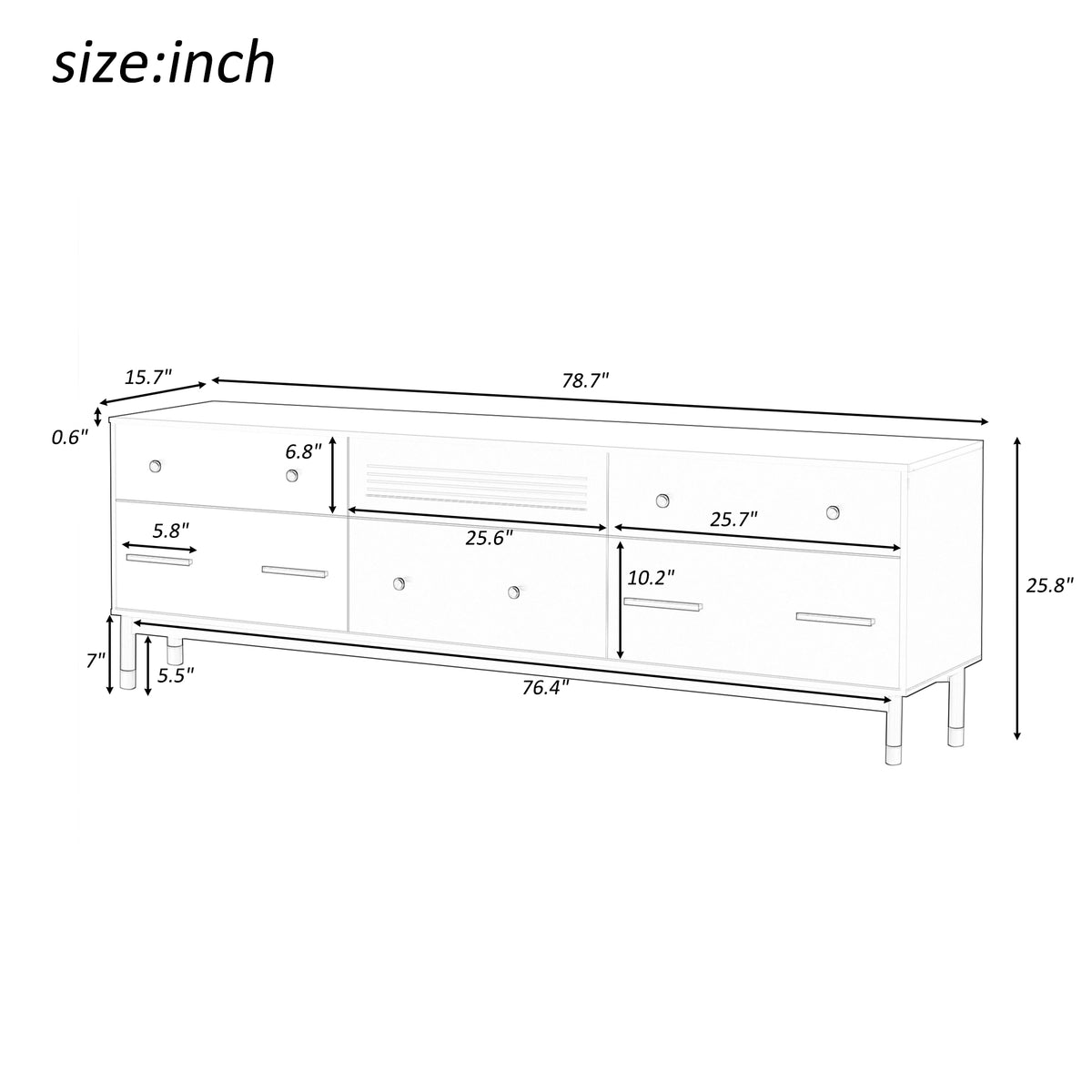 Modern TV Stand for 75-Inch Screens Black