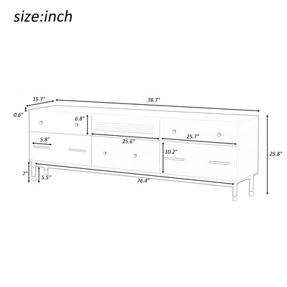 Modern TV Stand for 75-Inch Screens Black