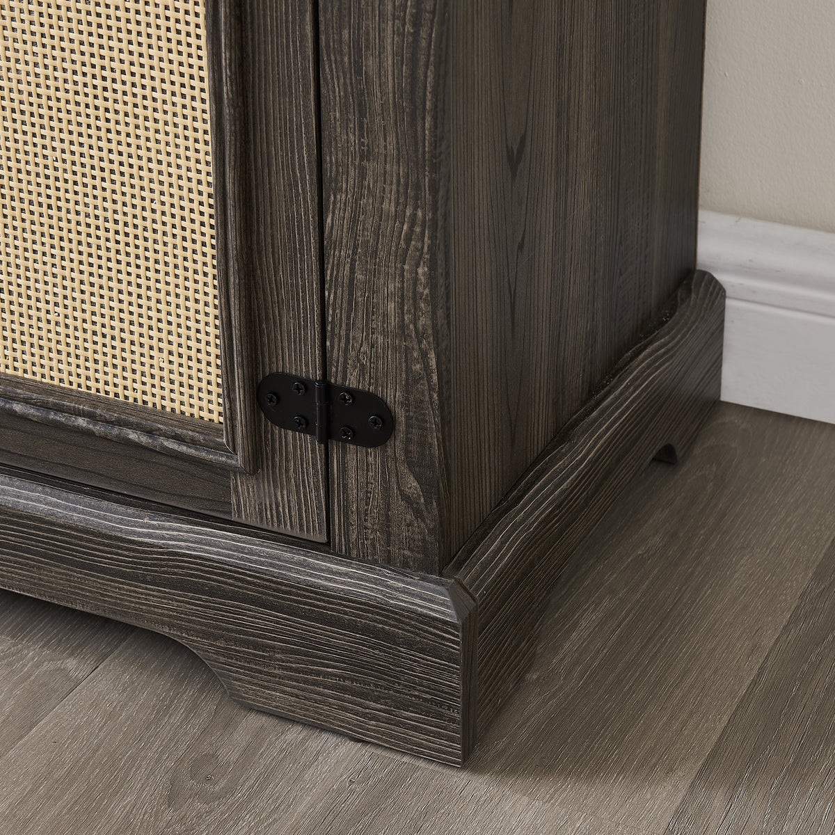Rattan TV Stand Gray